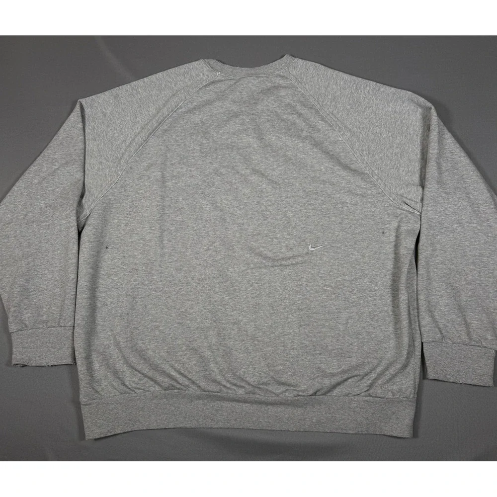 Nike Dri Fit Crewneck Sweatshirt Mens XL Gray Swoosh Athletic Pullover‎